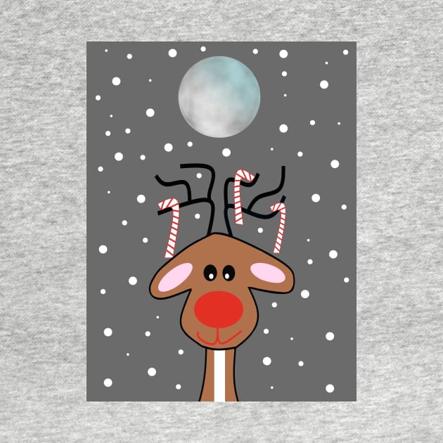 MOONLIGHT  Christmas Reindeer by SartorisArt1